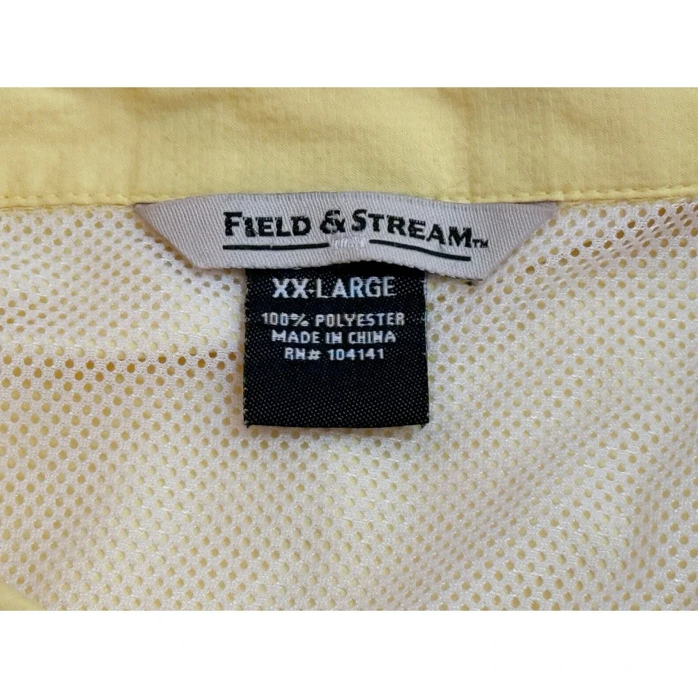 FIELD & STREAM Men's Short Sleeve Button Down Vented Fishing‎ Shirt Yellow 2XL